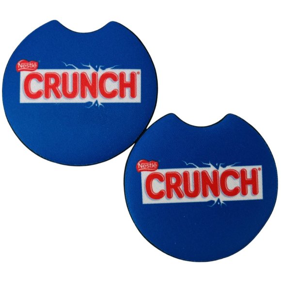 Car Coasters Crunch Nestle Chocolate Candy Bar Snack Set of 2 Neoprene A - Picture 2 of 9